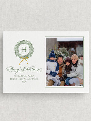 
                  
                    Load image into Gallery viewer, Wreath Christmas Photo Card
                  
                