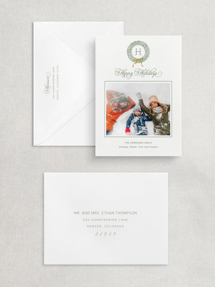 
                  
                    Load image into Gallery viewer, Wreath Christmas Photo Card
                  
                