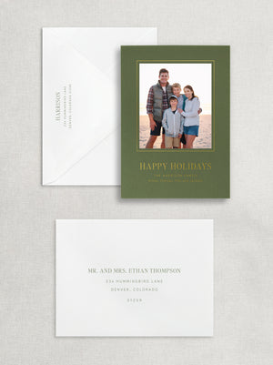
                  
                    Load image into Gallery viewer, Happy Holidays Foil Christmas Photo Card
                  
                
