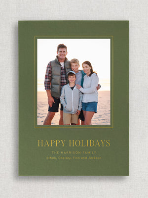 
                  
                    Load image into Gallery viewer, Happy Holidays Foil Christmas Photo Card
                  
                